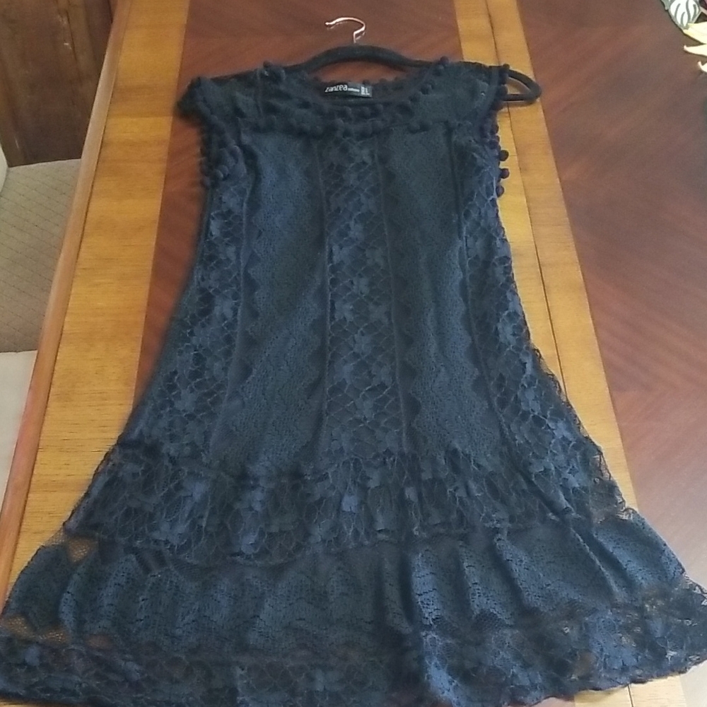 Zanzea Black Lace Mini Dress Size US 4